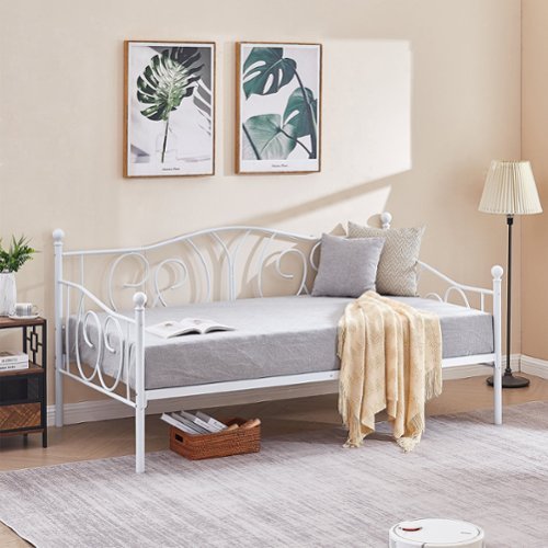 AYOROF Daybed Cabin Bed, Wooden 3FT Single Sofa Guest Pull Out Trundle With Heart-Shaped Design For Children Adults, Living Room And Bedroom, 90x190 - View #2