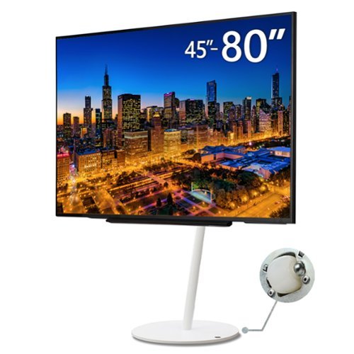 WALL - SevenStand A2 Large Type – Rolling TV Stand for 45–80 Inch TVs, for Living Room and Bedroom, Japan-Engineered Design - Satin White-Front_Standard 