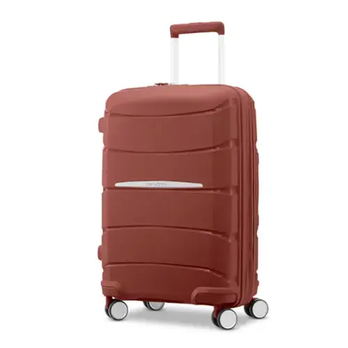 Front. Samsonite - Outline Pro Medium Spinner Suitcase - Mars Red.