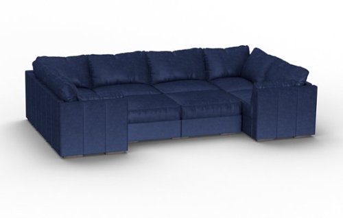 Lovesac - 8 Seats (1 Storage) + 10 Angled Sides Corded Velvet Sactional & Standard Foam - Sapphire Navy