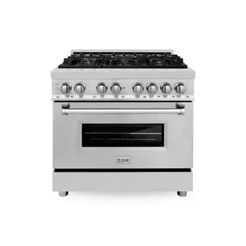 Front. ZLINE - 36 in. 4.6 cu. ft. Legacy Freestanding Dual Fuel Range with 6 Burners and Electric Convection Oven in Stainless Steel - Stainless steel.
