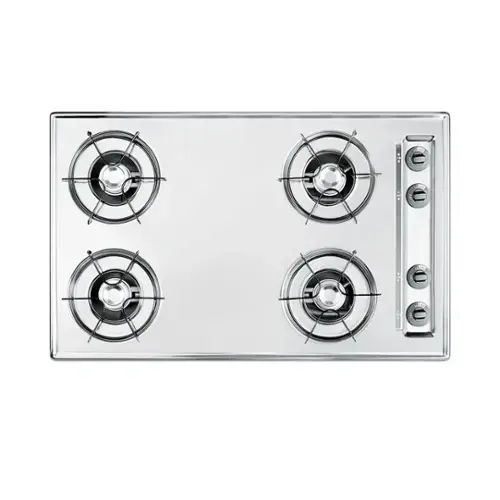 Front. SUMMIT - 30" Wide 4-Burner Gas Cooktop - Silver.