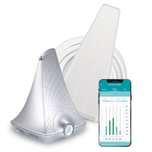 SureCall - Flare iQ Cell Phone Signal Booster with Mobile App for Home and Office - White-Front_Standard 
