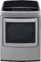 LG - EasyLoad 7.3 Cu. Ft. 12-Cycle Ultralarge-Capacity Steam Smart Electric Dryer - Graphite steel-Front_Standard