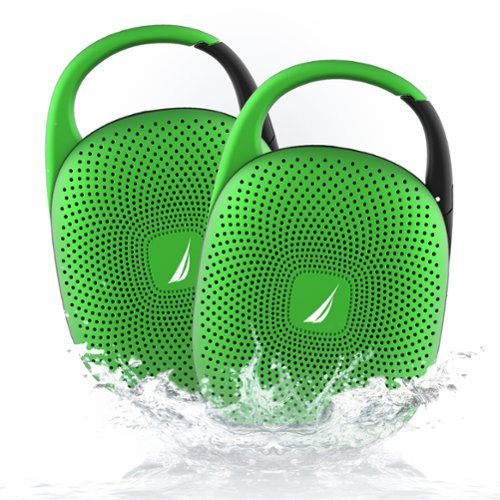 Nautica - Nayman SP700 Portable Bluetooth Speaker, Waterproof Portable Wireless Outdoor & Shower Speaker - Green-2 Pk-Front_Standard 