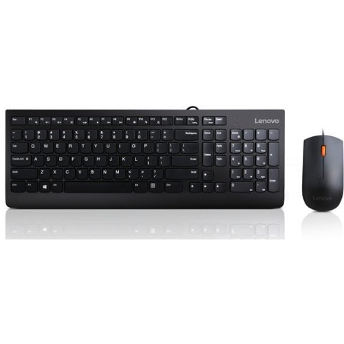  Lenovo - 300 USB Combo Keyboard &amp; Mouse - US English - USB Cable Keyboard - English (US) - Black - USB Cable Mouse - Unknown