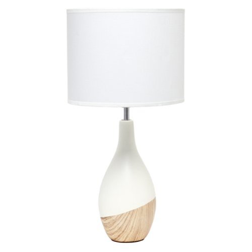 Simple Designs - Strikers Basic Table Lamp - Off white/light wood-Front_Standard 