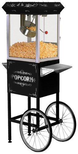  Elite - 48-Cup 8-Oz. Old-Fashioned Popcorn Trolley - Black