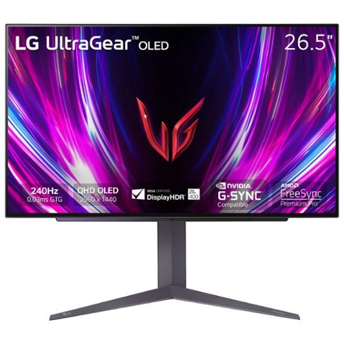  LG - UltraGear 27&quot; OLED QHD 240Hz 0.03ms FreeSync and NVIDIA G-SYNC Compatible Gaming Monitor with HDR400 - Black