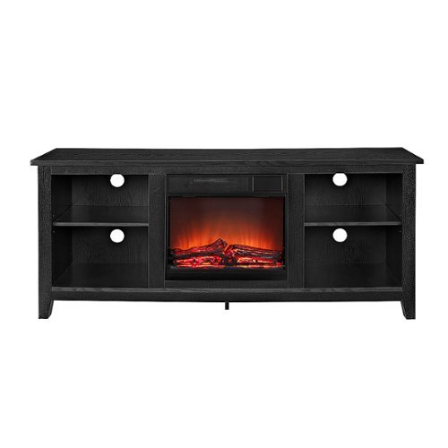 Walker Edison - Open Storage Fireplace TV Stand for Most TVs Up to 65" - Black