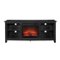 Walker Edison - 58" Open Storage Fireplace TV Stand for Most TVs Up to 65" - Black-Front_Standard