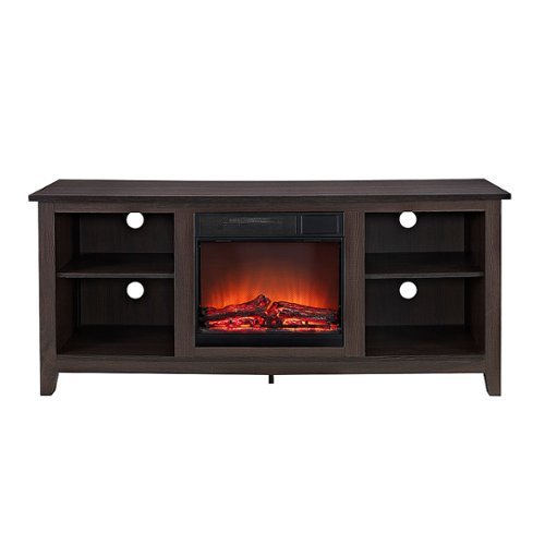  Walker Edison - 58&quot; Open Storage Fireplace TV Stand for Most TVs Up to 65&quot; - Espresso