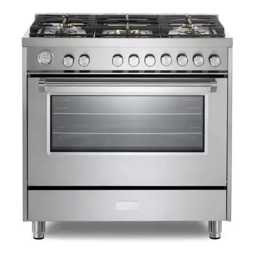 Front. Verona - Verona Ultima 36" Gas Range with 5 Sealed Burners in Stainless Steel - Stainless Steel.