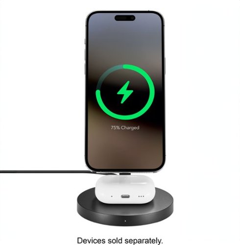 Insignia™ 20W Qi2 Certified Fast Charge 2-in-1 Wireless Charging Stand for iPhone, AirPods, and Other Wirelessly Charged Devices - Black WORLDWIDE DELIVERY