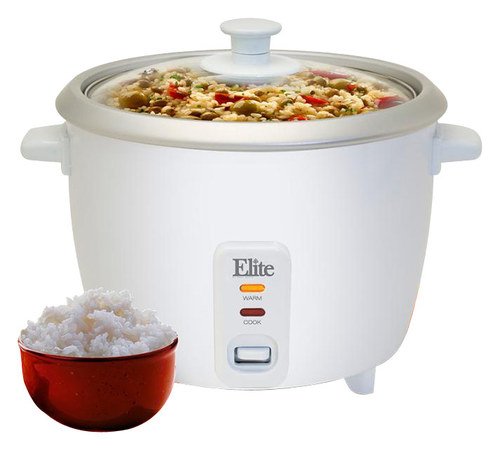  Elite Cuisine - Deluxe 16-Cup Rice Cooker - White