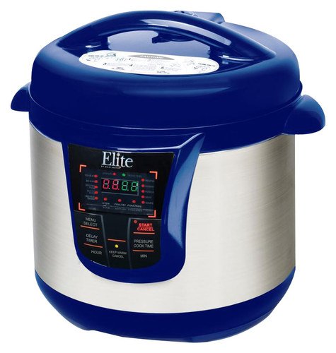 Elite Bistro - 8-Quart Pressure Cooker - Blue