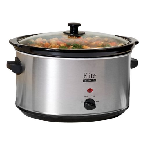 Elite Gourmet - 8.5Qt. Slow Cooker - brushed stainless steel