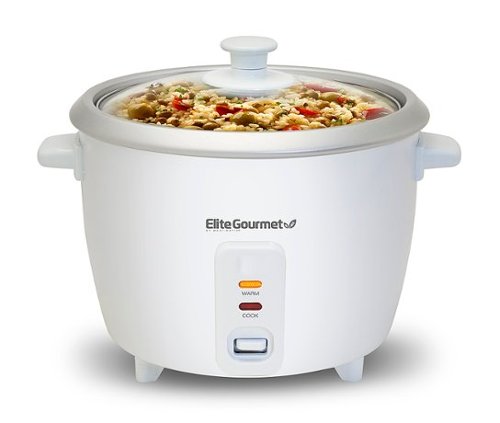 Elite Cuisine 6 Cup Rice Cooker with Glass Lid