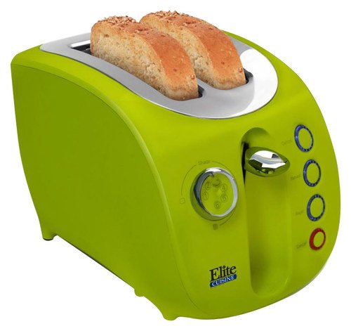  Elite Cuisine - 2-Slice Wide-Slot Toaster - Green