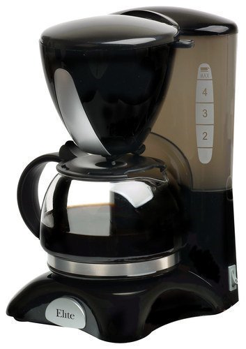  Elite Cuisine - 4-Cup Coffee Maker - Black