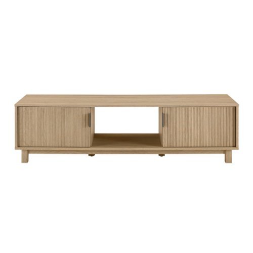 Walker Edison - 58" Mid-Century Modern Fluted-Door TV Stand for TVs up to 65" - Coastal Oak-Front_Standard 