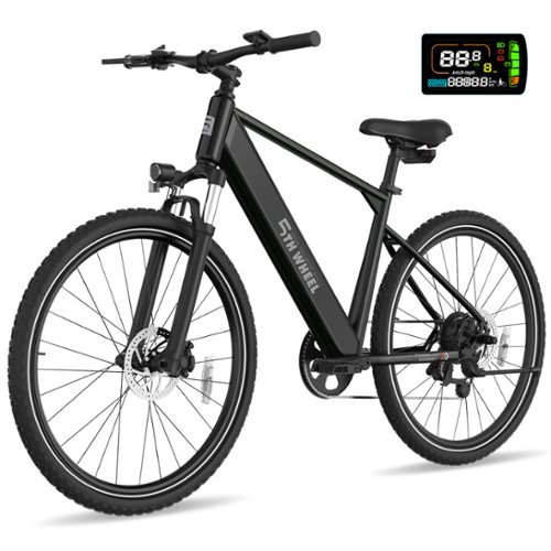 5th Wheel - IMPACT eBike w/ 22 mi Max Operating Range & 20 mph Max Speed - Black-Front_Standard 
