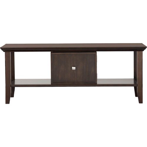 

Simpli Home - Acadian Rectangular Solid Pine Wood 1-Drawer Coffee Table - Brown