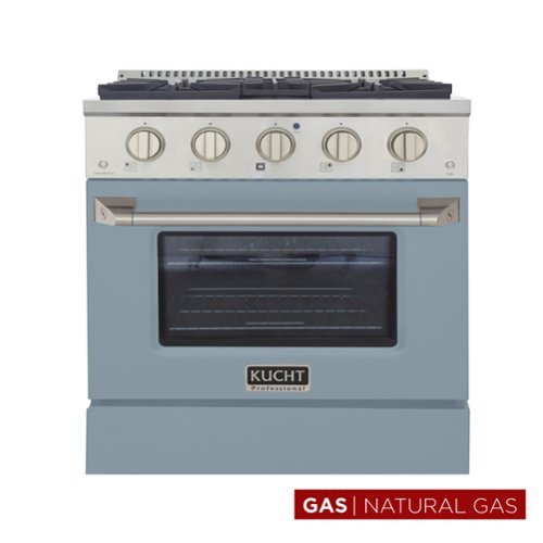 Kucht - 30 in. 4.2 cu. ft. Natural Gas Range with Sealed Burners and Convection Oven in Light Blue - Light Blue-Front_Standard 