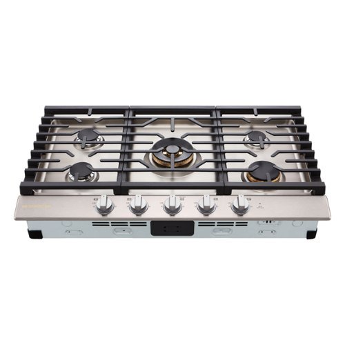 LG - SIGNATURE 36" Built-In Smart Gas Cooktop with 5 Burners, 24K BTU UltraHeat Dual Burner and LED Illuminated Knobs - Stainless Steel