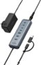 Anker - USB C Hub, 8-in-1 5Gbps Data Hub, USB Splitter with 3 USBA and 4 USBC Ports - Gray-Front_Standard