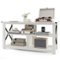 Costway - Modern Entertainment Center Farmhouse TV Stand for TV's up to 55'' with Open Shelves - White-Front_Standard