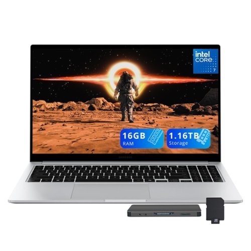  Samsung - Galaxy Book4 15.6" FHD Business Laptop,Intel 7 150U,16GB RAM,1TB SSD+160GB Docking Station,Win 11 - Silver