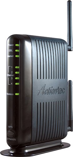  Actiontec - N300 Router with ADSL2+ Broadband DSL Modem - Black
