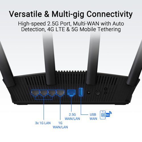 ASUS RT-BE3600 Dual-Band Wi-Fi 7 Router - Black GLOBAL SHIPPING