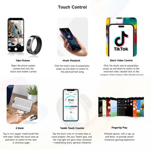IMIKI Smart Ring – Waterproof Fitness Tracker w/ Health & Sleep Monitoring, Touch Function – Size Before You Buy – Size 9 - Silver BUY IN SAUDI ARABIA