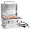 Costway - 20,000 BTU Portable Gas Grill with Lid & Handle Top Thermometer Extra Flame Rod - Silver-Angle_Standard