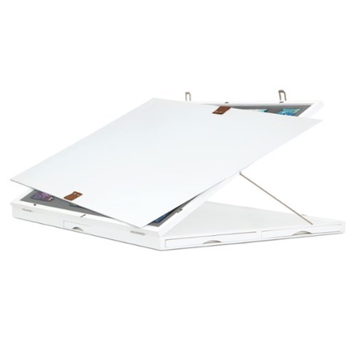 Jumbl - 1500-Piece Puzzle Board - 27 x 35" Tilting Puzzle Board with Felt Surface & 6 Drawers - White-Front_Standard 