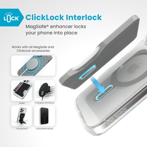 Speck Presidio Perfect Clear ClickLock Case with MagSafe for Apple iPhone 16 Pro - Clear/Chrome WHERE TO BUY