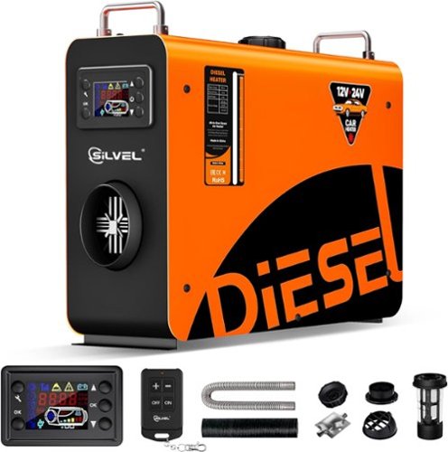 Silvel - 8KW Diesel Heater, 4L Portable Air Heater, with LCD Screen and Remote Control - Orange-Front_Standard 