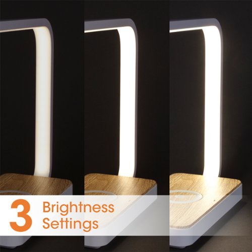 OttLite Desk Lamp/Night Light with Three Brightness Settings, USB Port & Qi Certified Wireless Charging Pad for iPhone/Android - White BUY IN AUSTRALIA