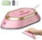 Newbealer - Dual Voltage Travel Iron,Mini Dry Iron for Clothes,302℉ Non-Stick Ceramic Soleplate, 0.8lbs Ultra-Lightweight - BlushPink-Front_Standard