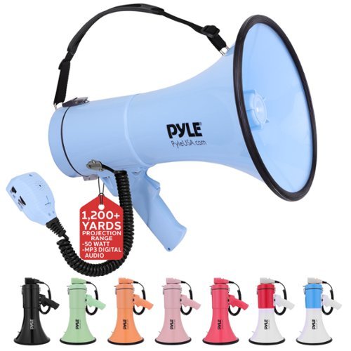 Pyle - 50W Megaphone Bullhorn - Portable, Automatic-Front_Standard 