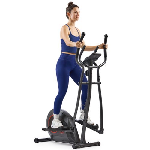 Sunny Health & Fitness - 16-Level Smart Magnetic Resistance Elliptical - Dark Gray-Front_Standard 