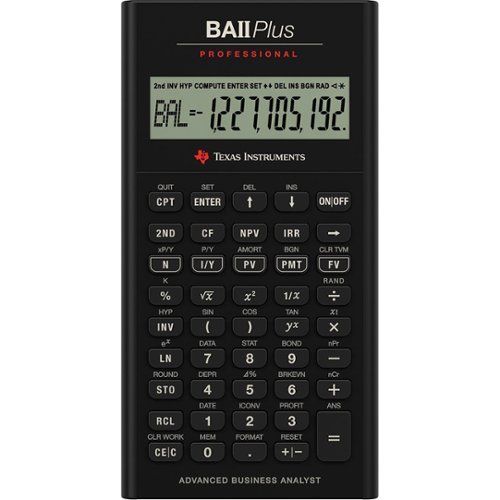 Texas Instruments - Plus Professional Financial Calculator IIBAPRO/CLM/4L1/A-Front_Standard 