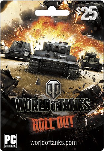 Wargaming World of Tanks $25 Game Card - Multi