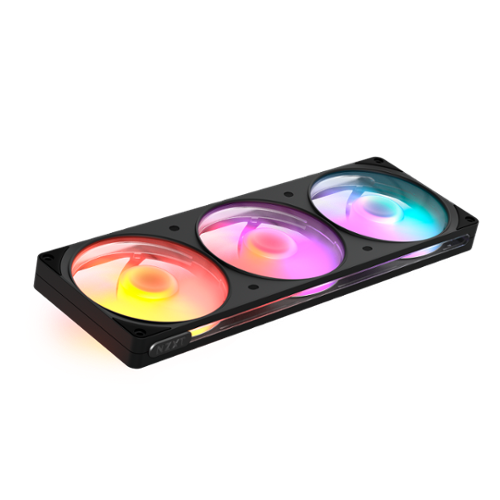 NZXT - F360 RGB Fan - 360mm Single-Frame Case Fan Unit with 3x 120mm PWM RGB Computer Case Fans - Black