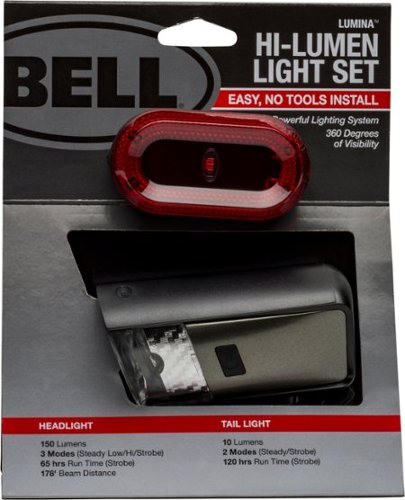 Bell - Lumina Hi-Lumen Light Set for Bike and Scooter - Black-Front_Standard 
