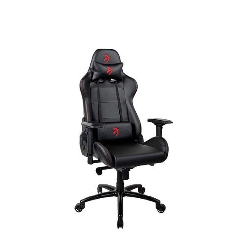 Arozzi - Verona Signature Premium PU Leather Ergonomic Gaming Chair - Black - Red Accents-Front_Standard 