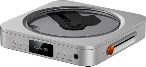 Fosi Audio - Merak CD Player w/ optical & line outputs, DAC/Amp, and CD ripping to USB (Supports FLAC, WAV, WMA, AAC, & MP3) - Silver