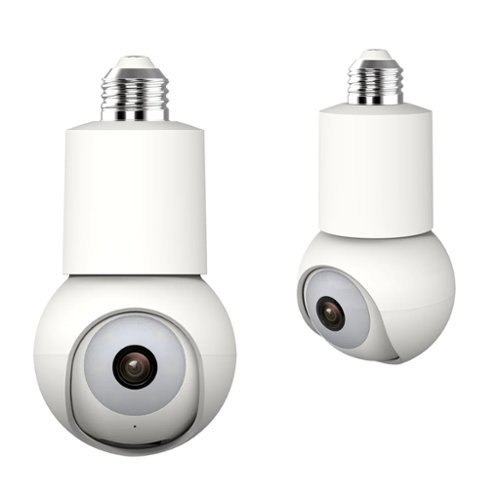 eco4life - Wi-Fi 2K 1440p Smart PTZ Light Bulb Security Camera SC-RIPC-2006 - White-Front_Standard 
